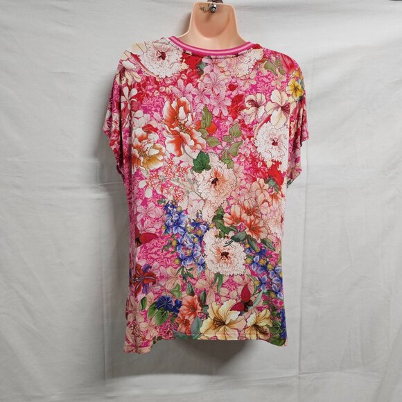 Johnny Was Frame Relaxed Dolman Sleeve Floral Tee Top Blouse Size L Multicolor - Picture 10 of 12